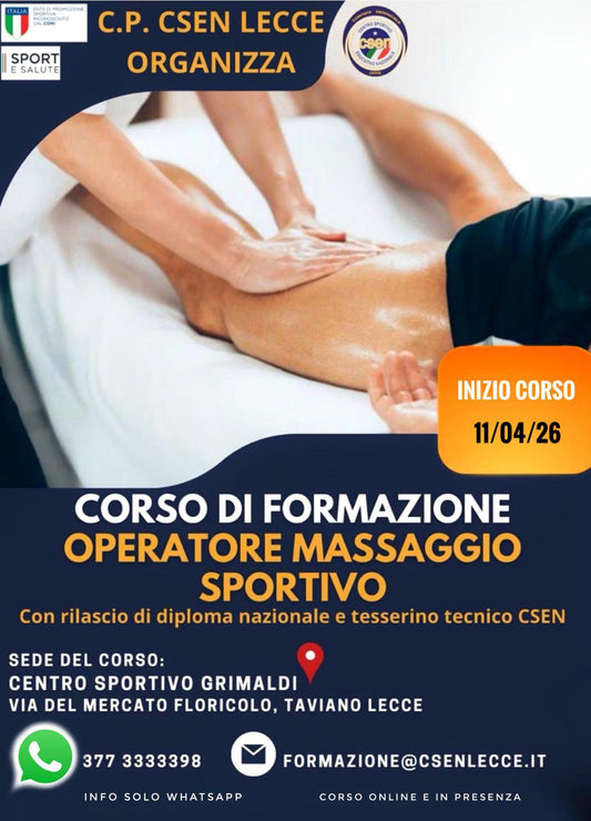Massaggio sportivo - Università Popolare PERCORSI APS & CSEN